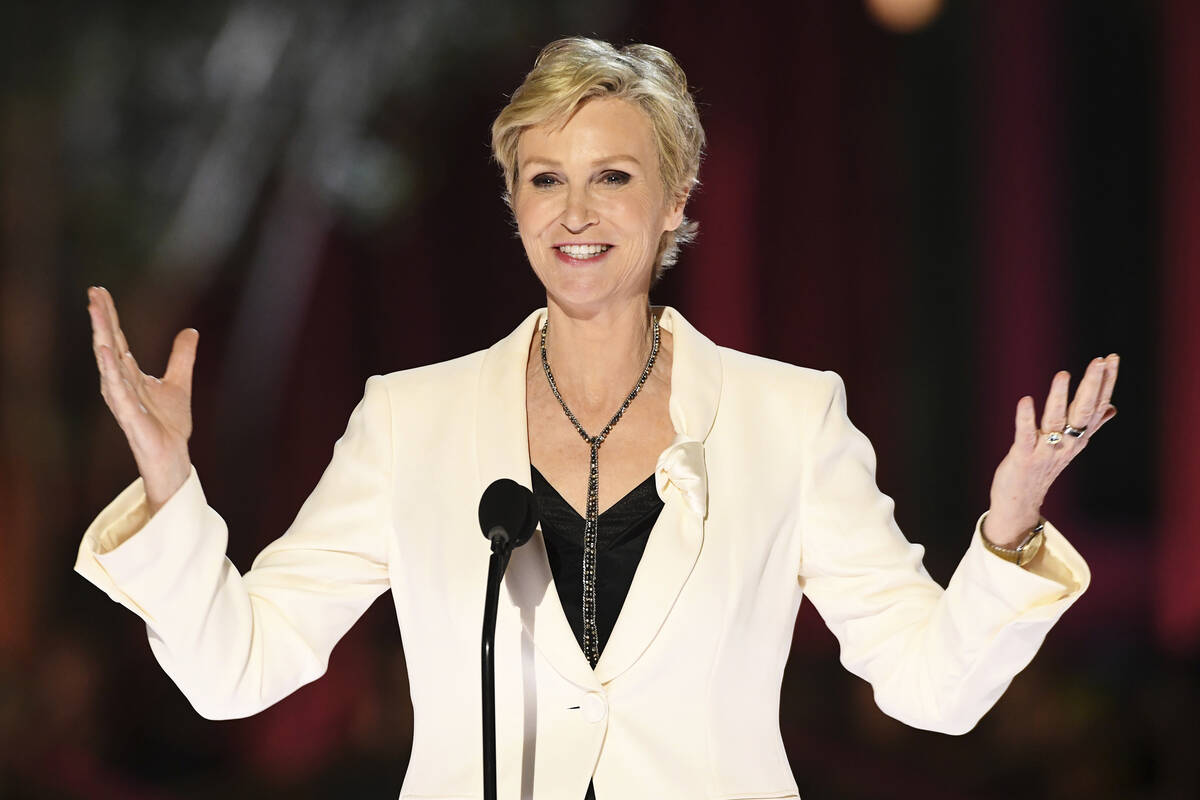 Jane Lynch speaks on stage during the Television Academy's 2022 Creative Arts Emmy Awards at th ...