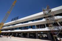 The construction site where Formula One is building a four-story, 300,000-square-foot paddock b ...