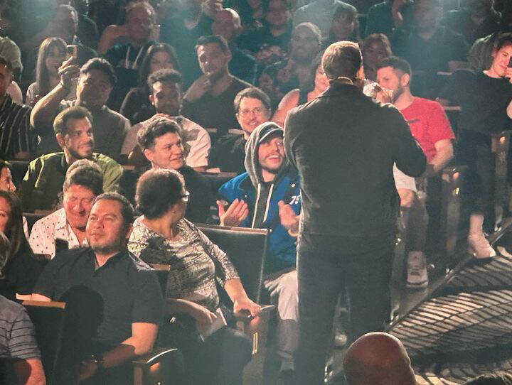 Pete Davidson is shown at David Blaine's "In Spades" show at Resorts World Theater on Friday, J ...
