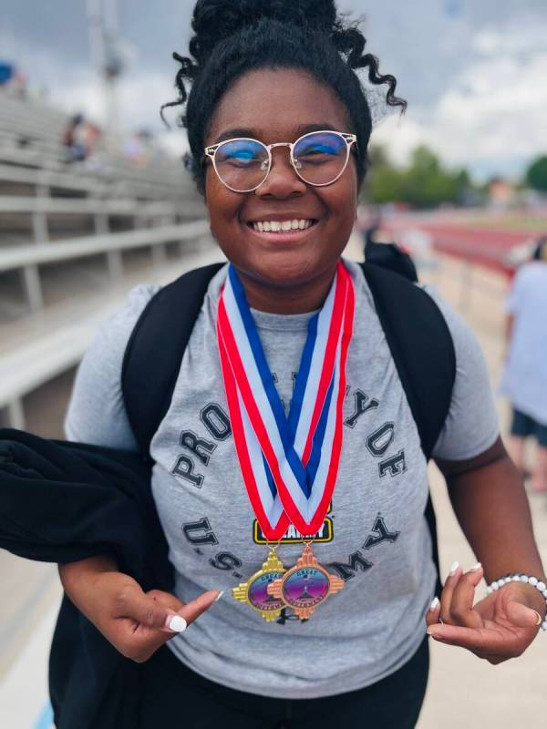 Liberty's Chayanne Gordon is a member of the Nevada Preps All-Southern Nevada girls track and f ...