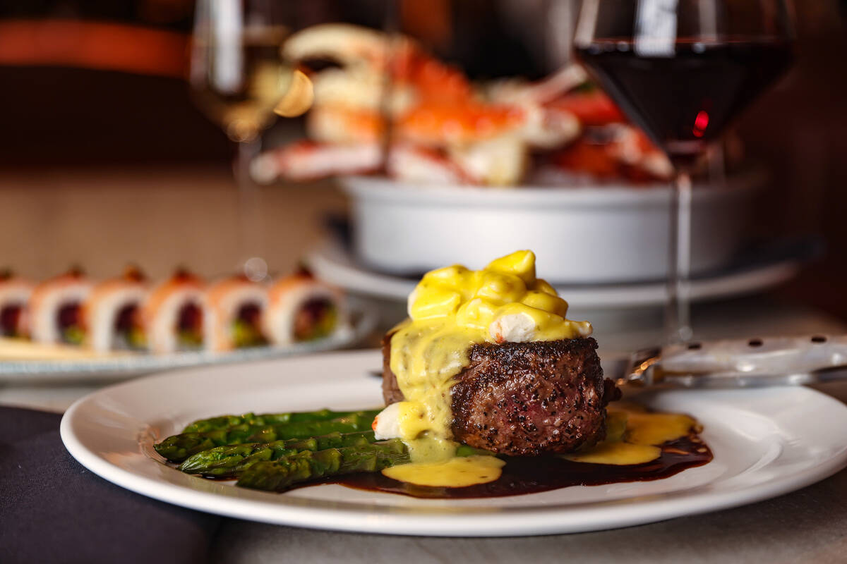 The Filet Oscar Style at Ocean Prime, an upscale seafood and steakhouse restaurant chain, on th ...