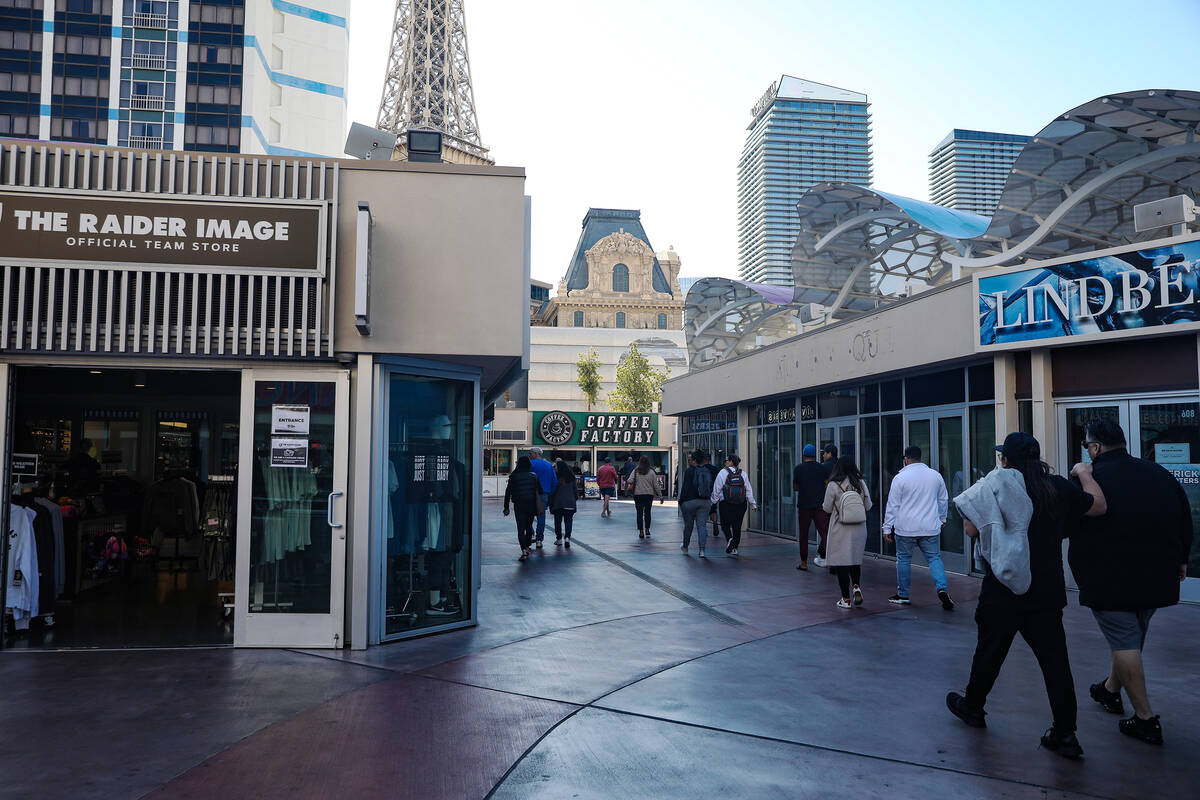 The Grand Bazaar Shops on the Strip in Las Vegas in February 2023. (Rachel Aston/Las Vegas Revi ...