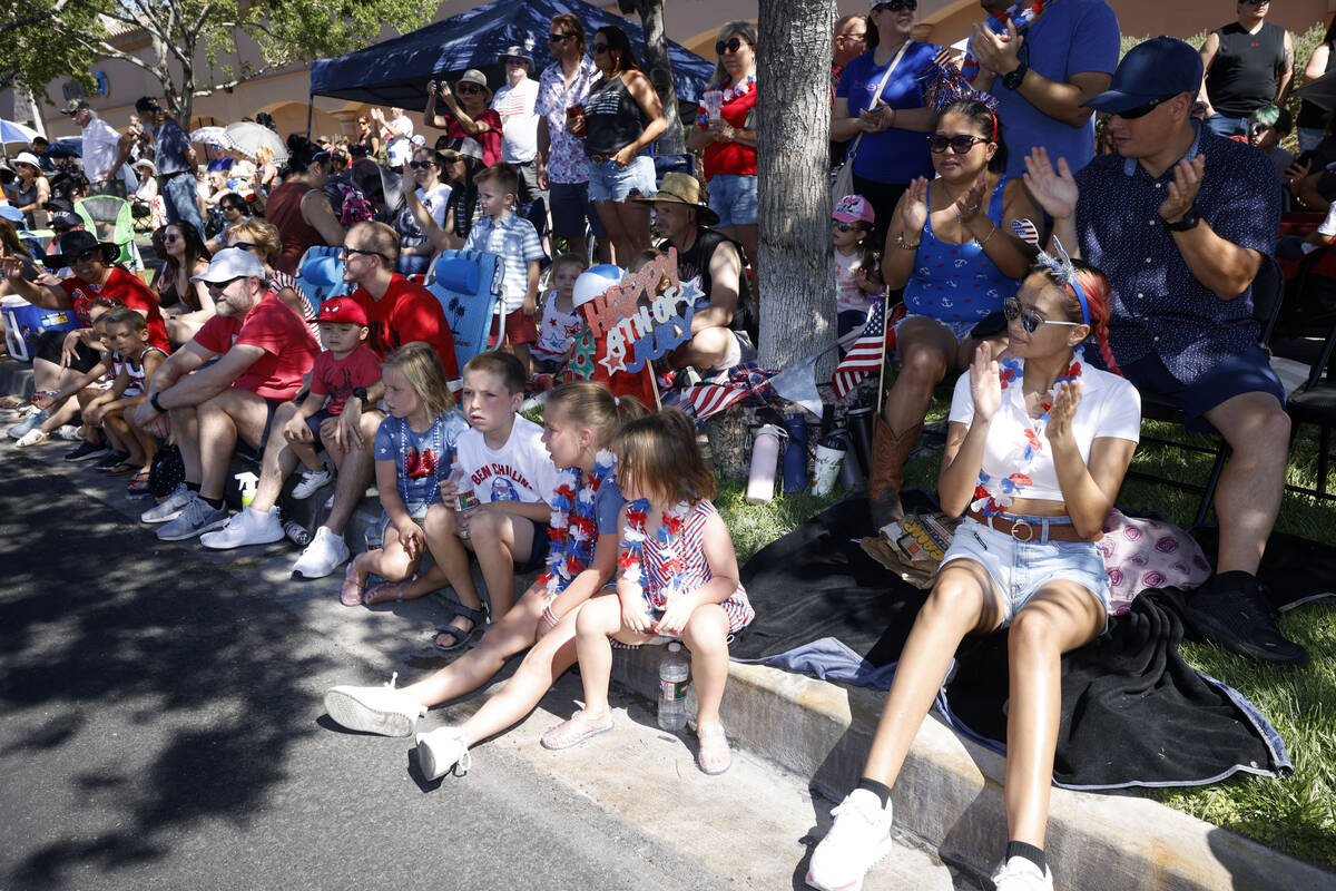 People watch the 28th annual Summerlin Council Patriotic Parade, Monday, July 4, 2022, in Las V ...