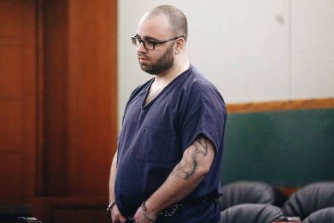 Philip O’Reilly looks to the floor as a letter from his daughter is read to the court during ...