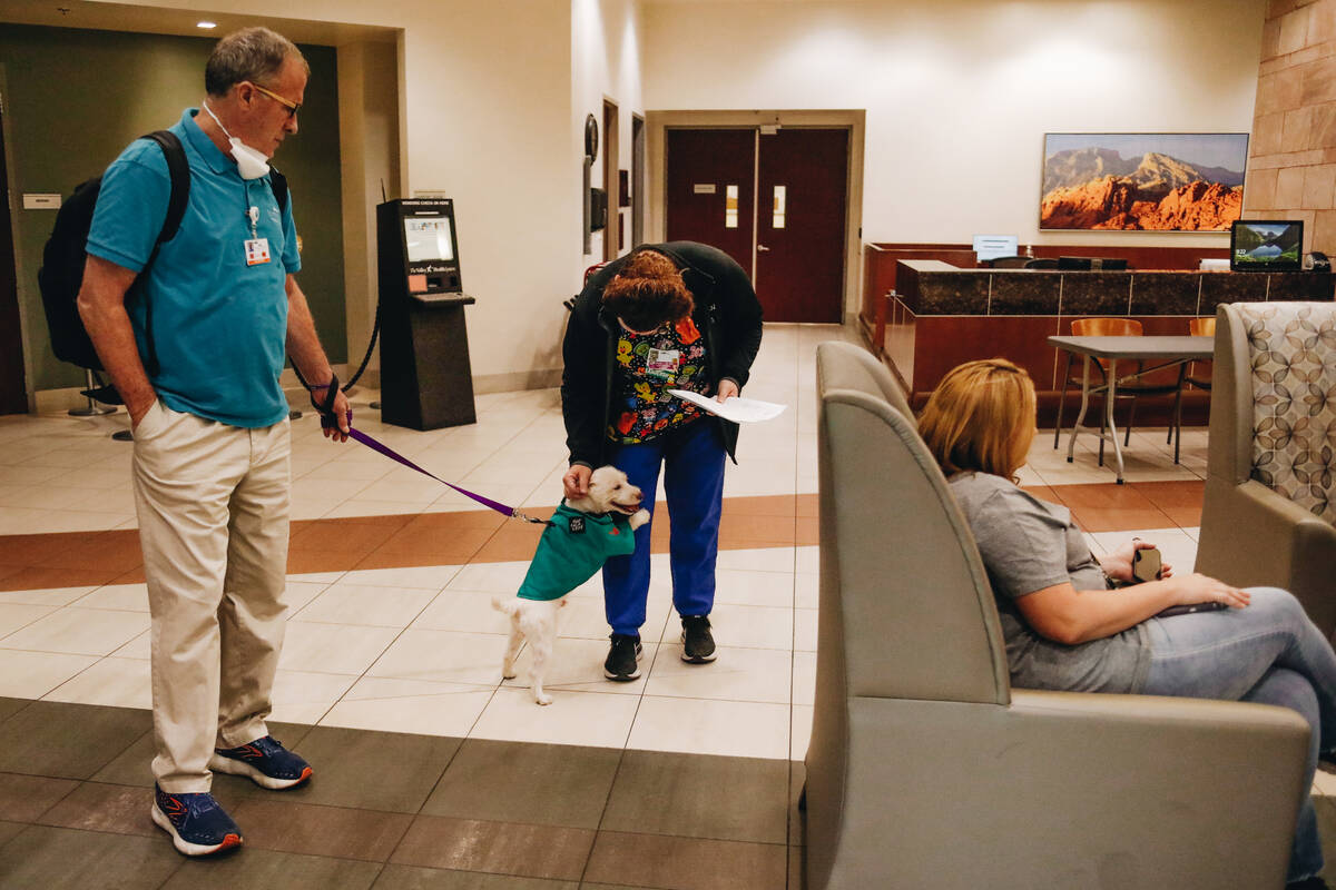 Deke Henri Furry, the brother of Bark Andre Furry, greets hospital staff on Friday, June 9, 202 ...