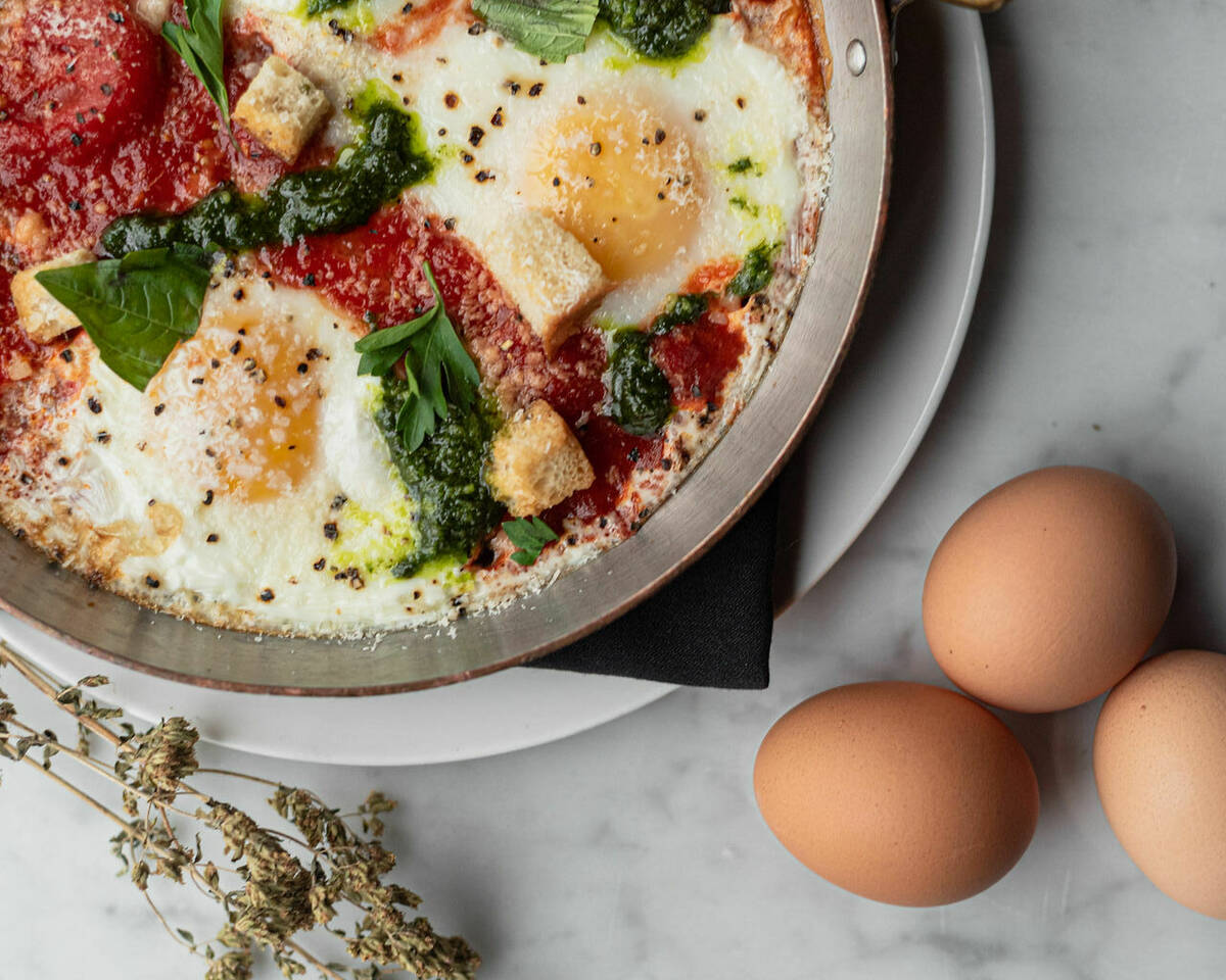 Eggs in Purgatory is among the dishes on the new weekend brunch menu, launching June 17, 2023, ...