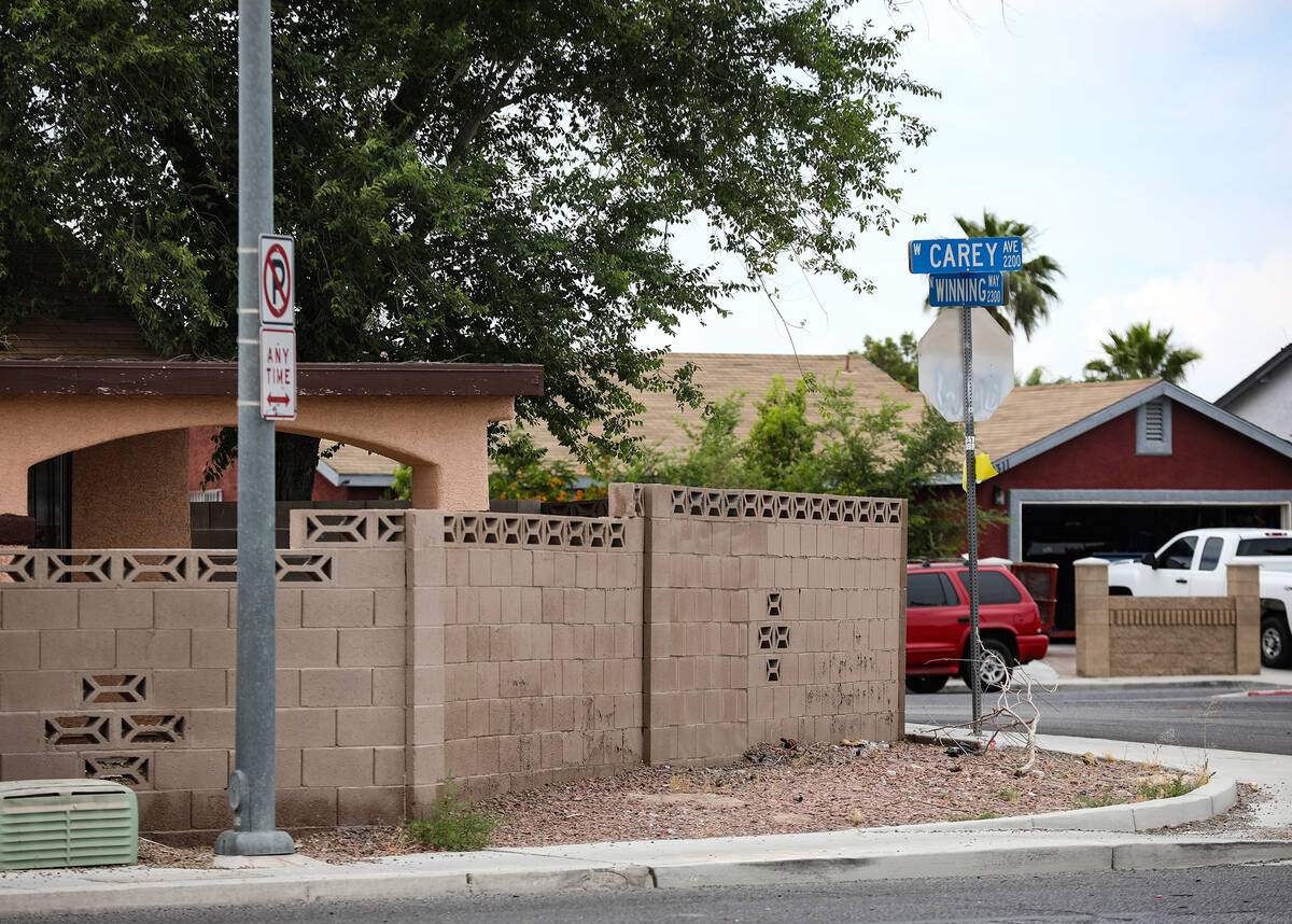 The scene where three people died in a fiery crash involving a stolen car at Carey Avenue and W ...