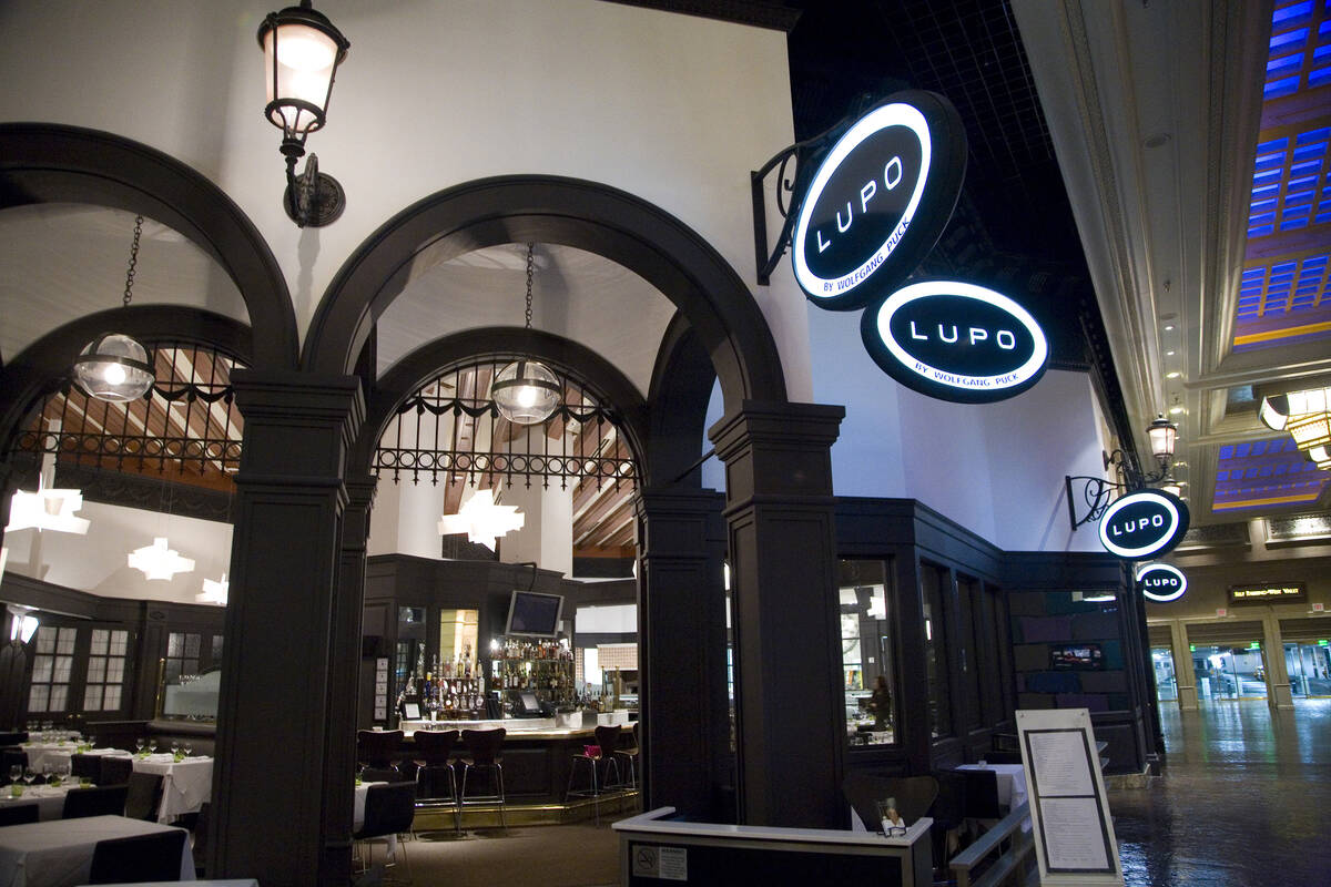 The entrance to Lupo by Wolfgang Puck in Mandalay Bay on the Las Vegas Strip. After being open ...