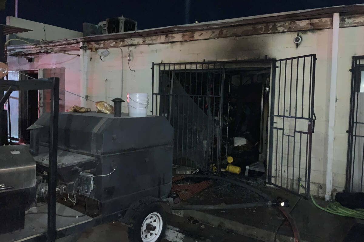 Clark County firefighters responded to a fire at Jessie Rae’s BBQ, 5611 S. Valley View Blvd. ...