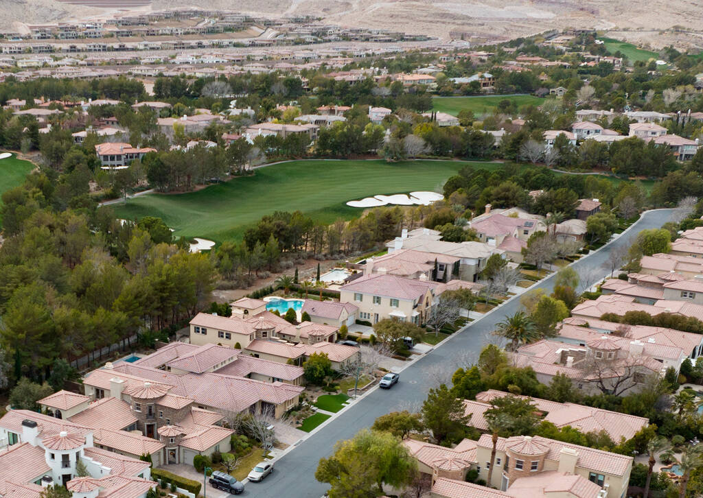 Luxury homes along Southern Highlands Golf Course are shown on Tuesday, Feb. 21, 2023, in Las V ...