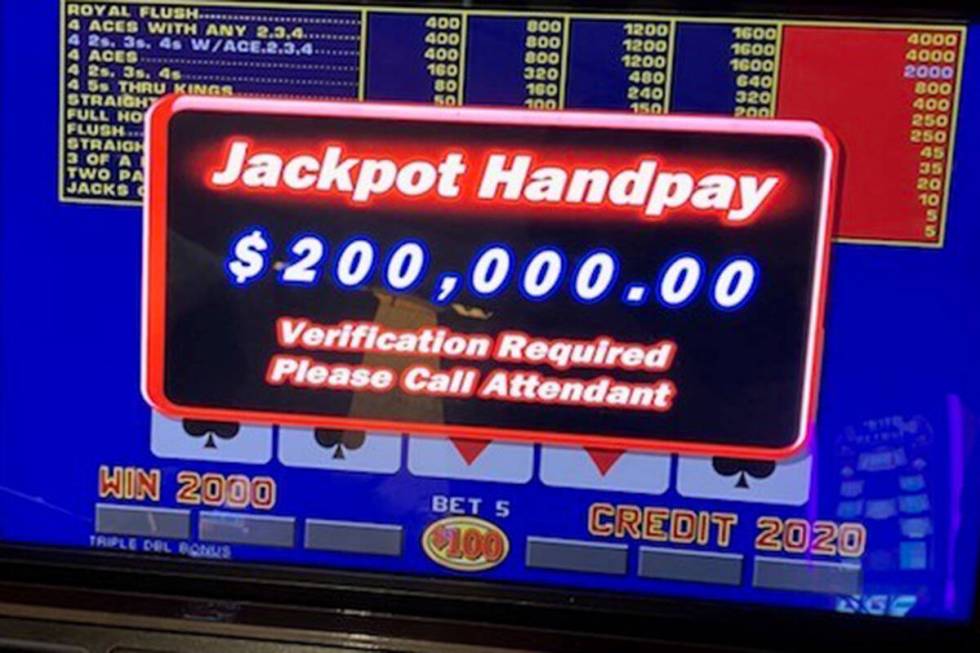 A video poker player at Caesars Palace won $400,000 after hitting a four of a kind Saturday, Ju ...