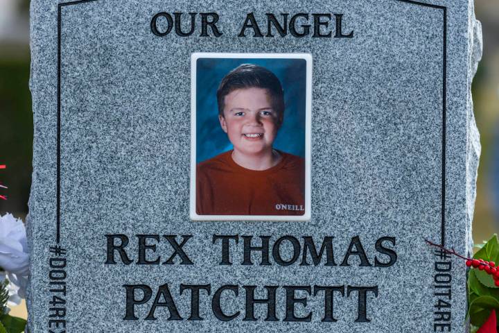 Headstone detail of Rex Patchett at the Palm Boulder Highway Mortuary & Cemetery in February 20 ...