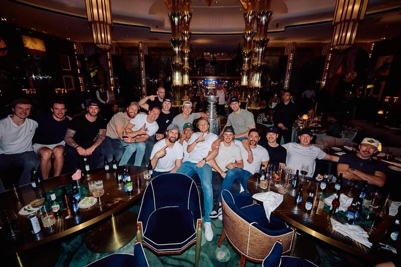 The Stanley Cup champion Golden Knights are shown at Delilah at Wynn Las Vegas on Wednesday, Ju ...