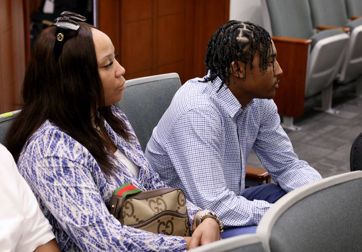 Former UNLV basketball recruit Zaon Collins waits to appear in court at the Regional Justice Ce ...