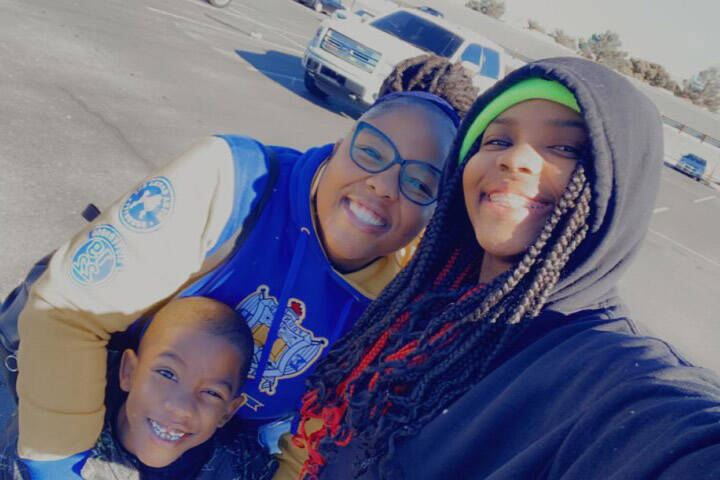 Brandy Andrews (center) with her son, Messiah, and daughter, Olivia. The family lived at the Ti ...