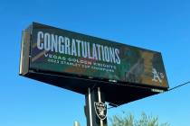 The Oakland Athletics took out digital billboard space in Las Vegas to congratulate the Golden ...