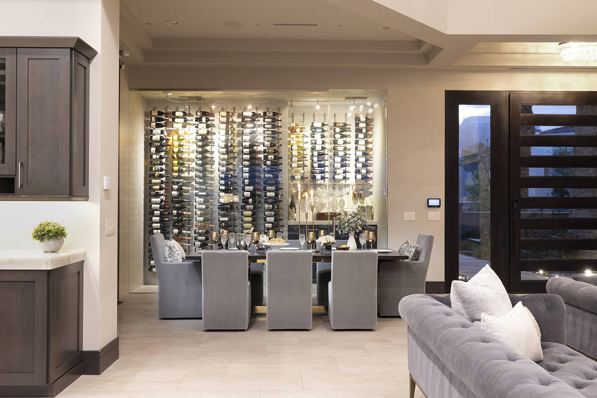 The dining room has a wine wall. (Douglas Elliman of Nevada)