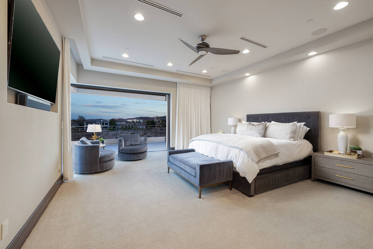 The master suite is on the second floor and has sweeping views of the Las Vegas Valley. (Dougla ...
