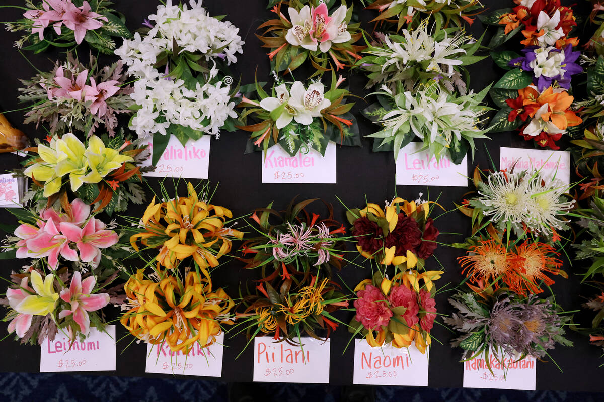 Floral combs are on display at the Anniek’s Creations booth in the Pop-up Makeke on Day ...