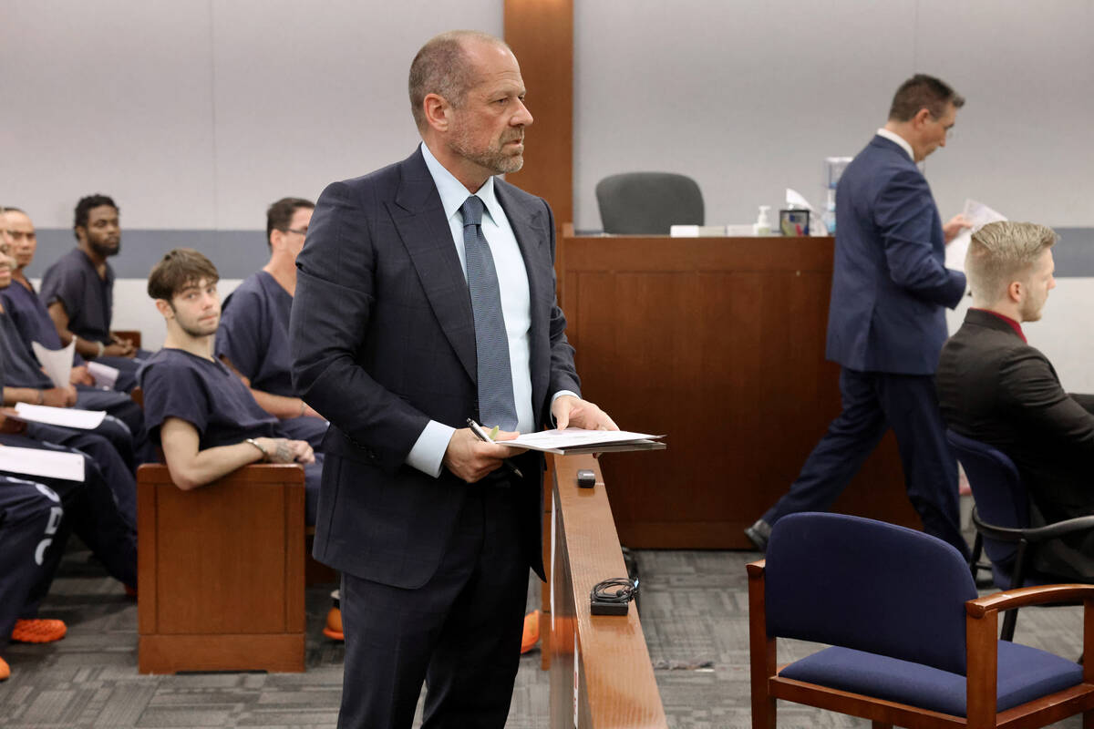 Attorney Ross Goodman appears in court at the Regional Justice Center in Las Vegas Wednesday, J ...