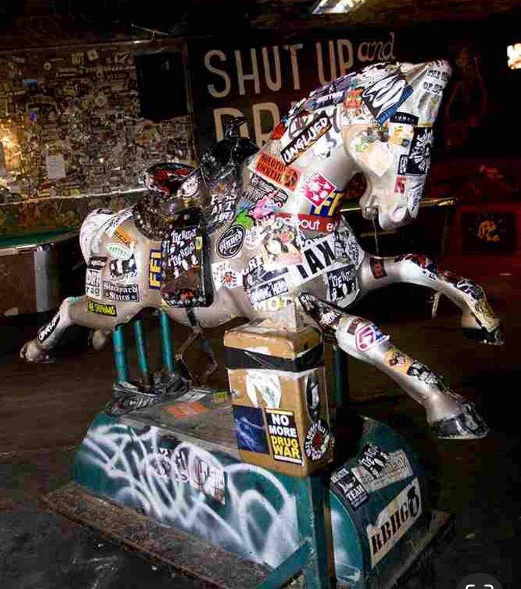 Alonzo the mechanical horse is on display at Triple Down Saloon at the Punk Rock Museum at 1422 ...