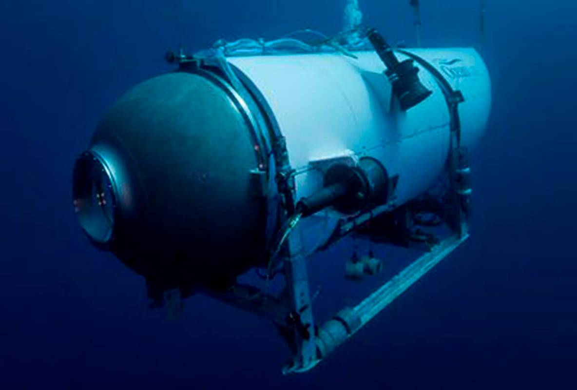 FILE - This undated photo provided by OceanGate Expeditions in June 2021 shows the company's Ti ...