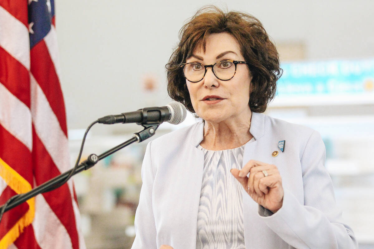 Sen. Jacky Rosen speaks about expanding high-speed internet access across the state of Nevada d ...