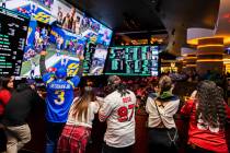 Los Angeles Rams and San Francisco 49ers fans watch the NFC Championship NFL football game at C ...