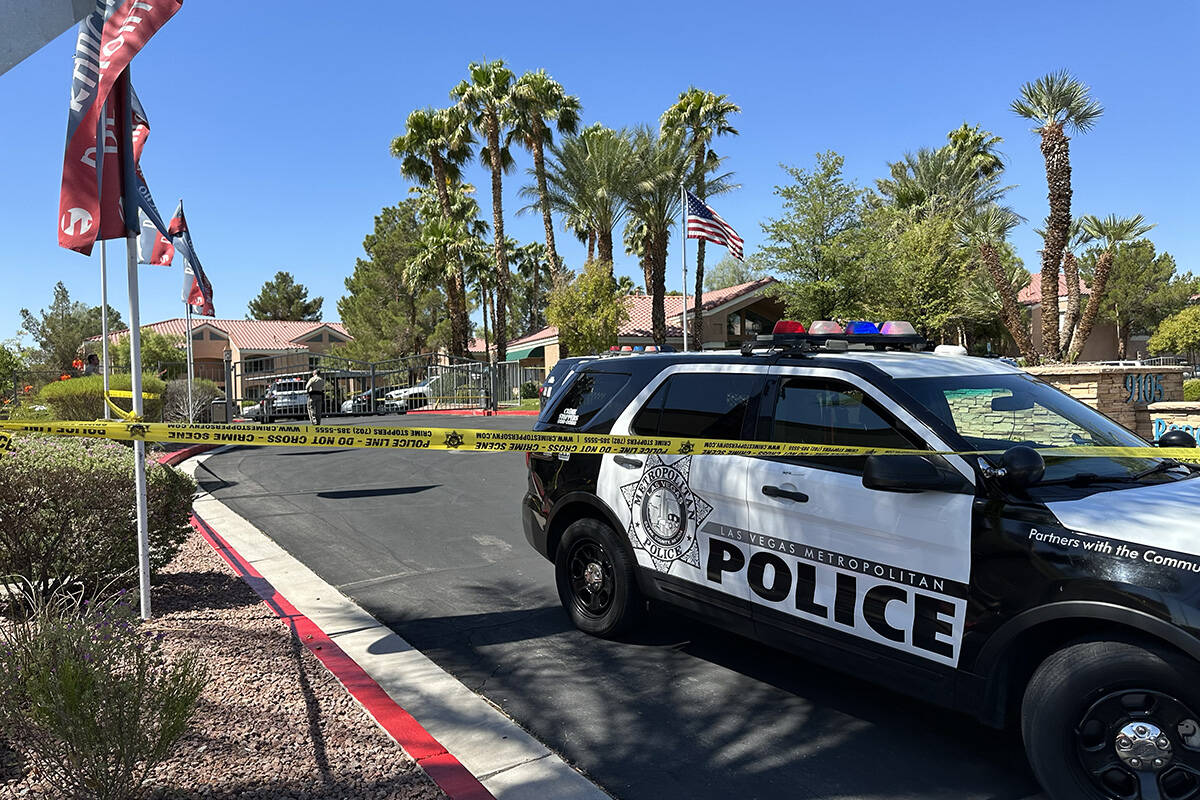 Police investigate after three people were found dead at the Rancho De Montana apartment comple ...