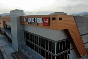 An aerial photo of the 120,000-square-foot Lifeguard Arena in downtown Henderson, training faci ...