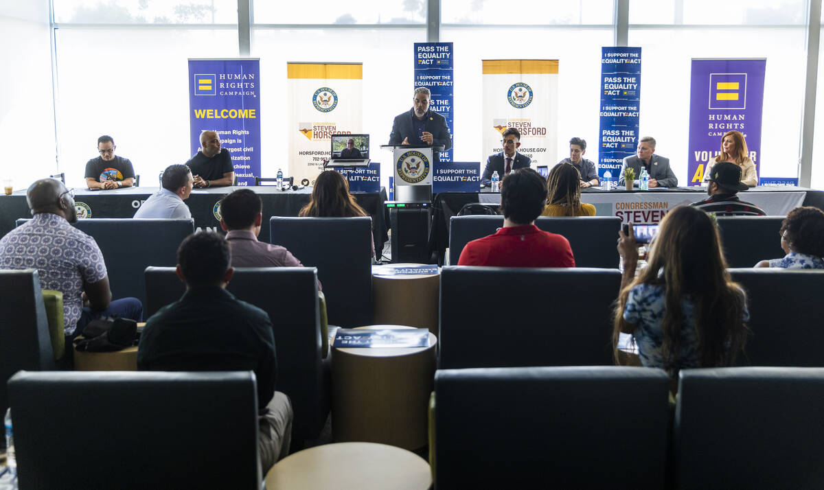 U.S. Rep. Steven Horsford, D-Nev., hosts a press conference announcing the reintroduction of th ...