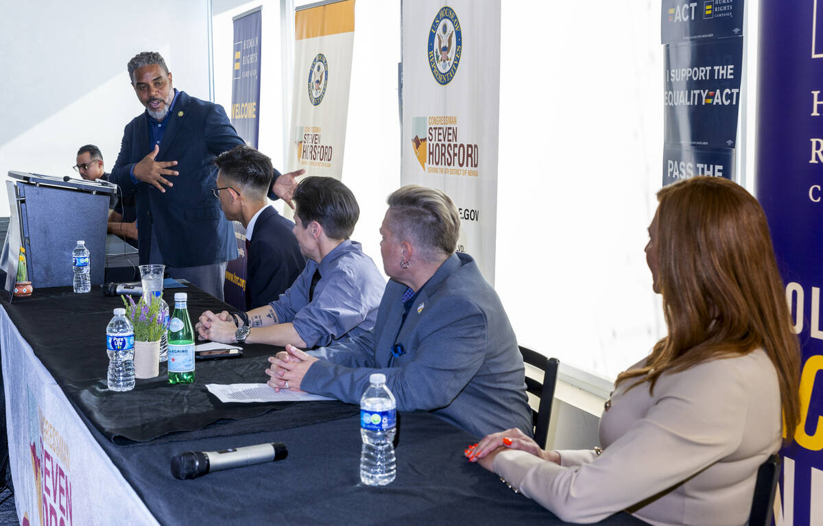 U.S. Rep. Steven Horsford, D-Nev., hosts a press conference announcing the reintroduction of th ...