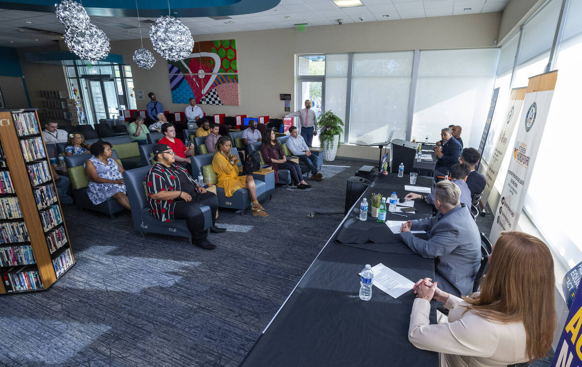 U.S. Rep. Steven Horsford, D-Nev., hosts a roundtable with leaders of the LGBTQ+ community in N ...