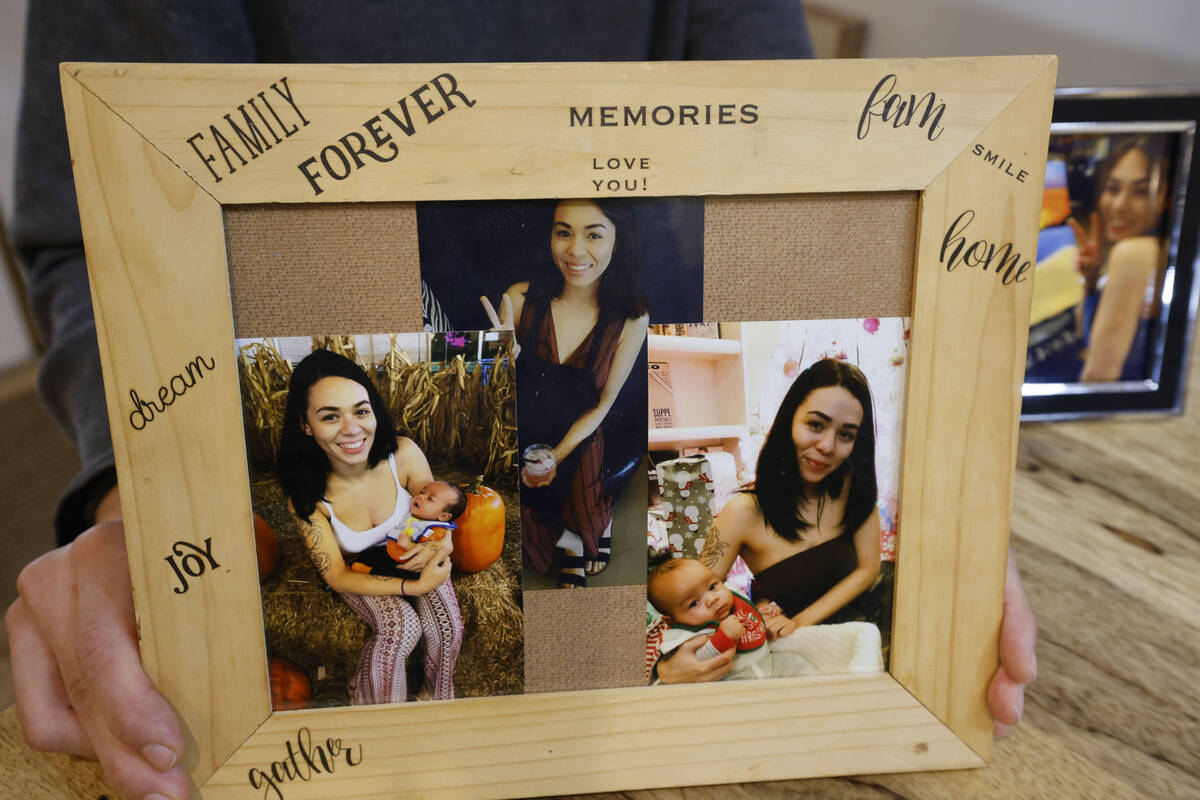 Kayla Carter’s brother Christian shows Carter’s photos, Wednesday, June 28, 2023, in Las Ve ...