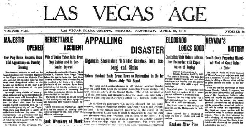Bagaimana sebuah surat kabar Las Vegas melaporkan tentang tenggelamnya Titanic