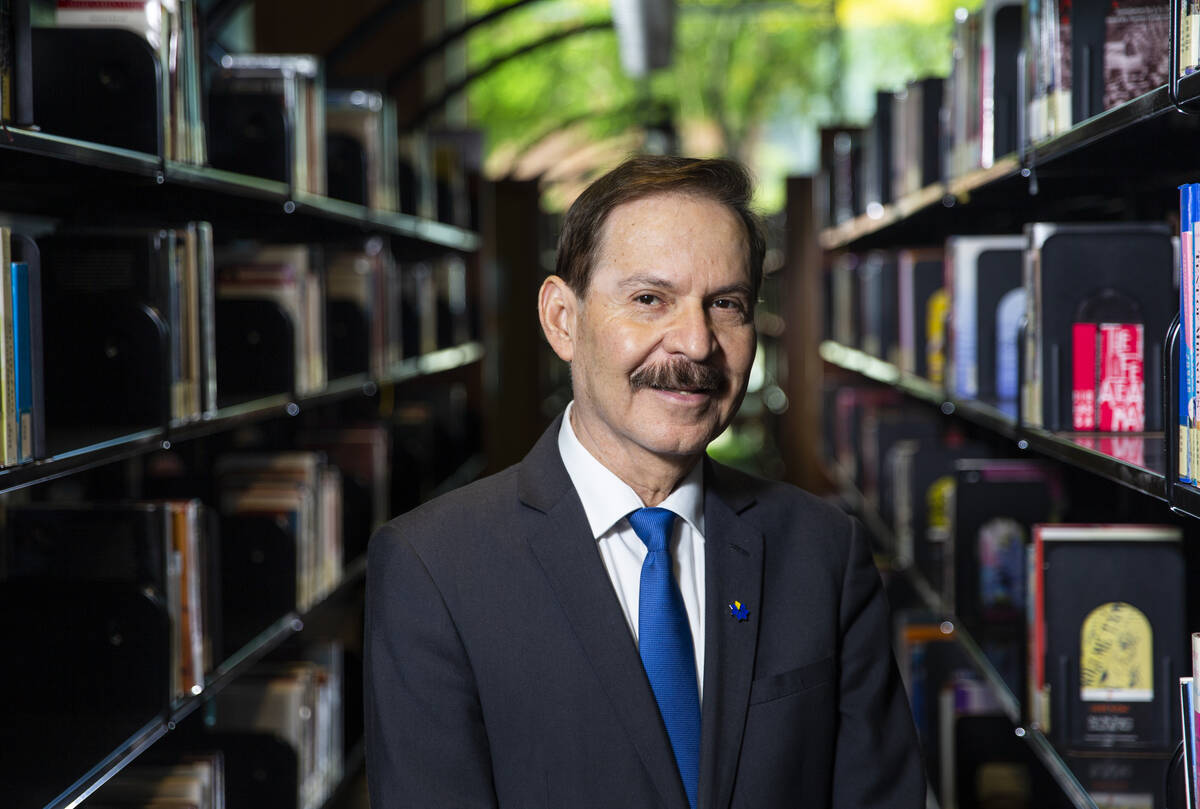 Dr. Federico Zaragoza, president of the College of Southern Nevada, poses for a portrait in the ...
