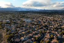 Aerial view of homes near Silver Springs Park in Henderson, Nevada on Saturday, February 16, 20 ...