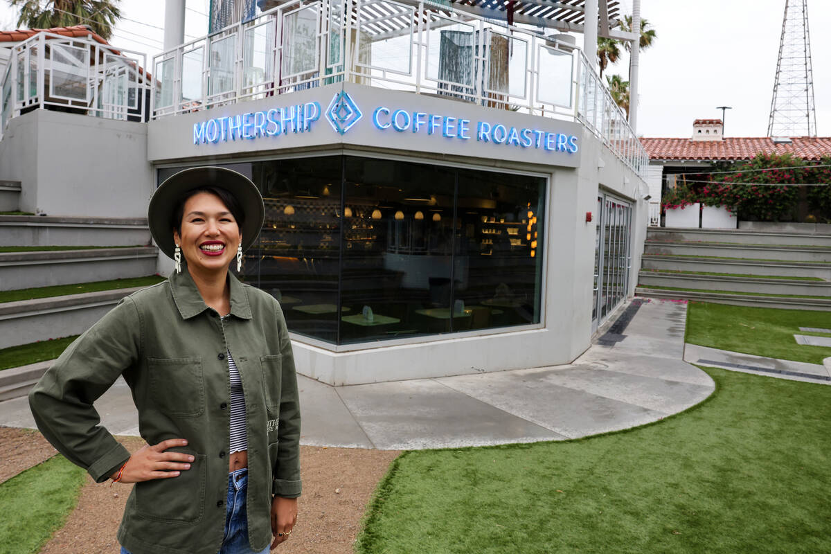 Juanny Romero, CEO of Mothership Coffee Roasters, at her downtown Las Vegas location Friday, Ju ...