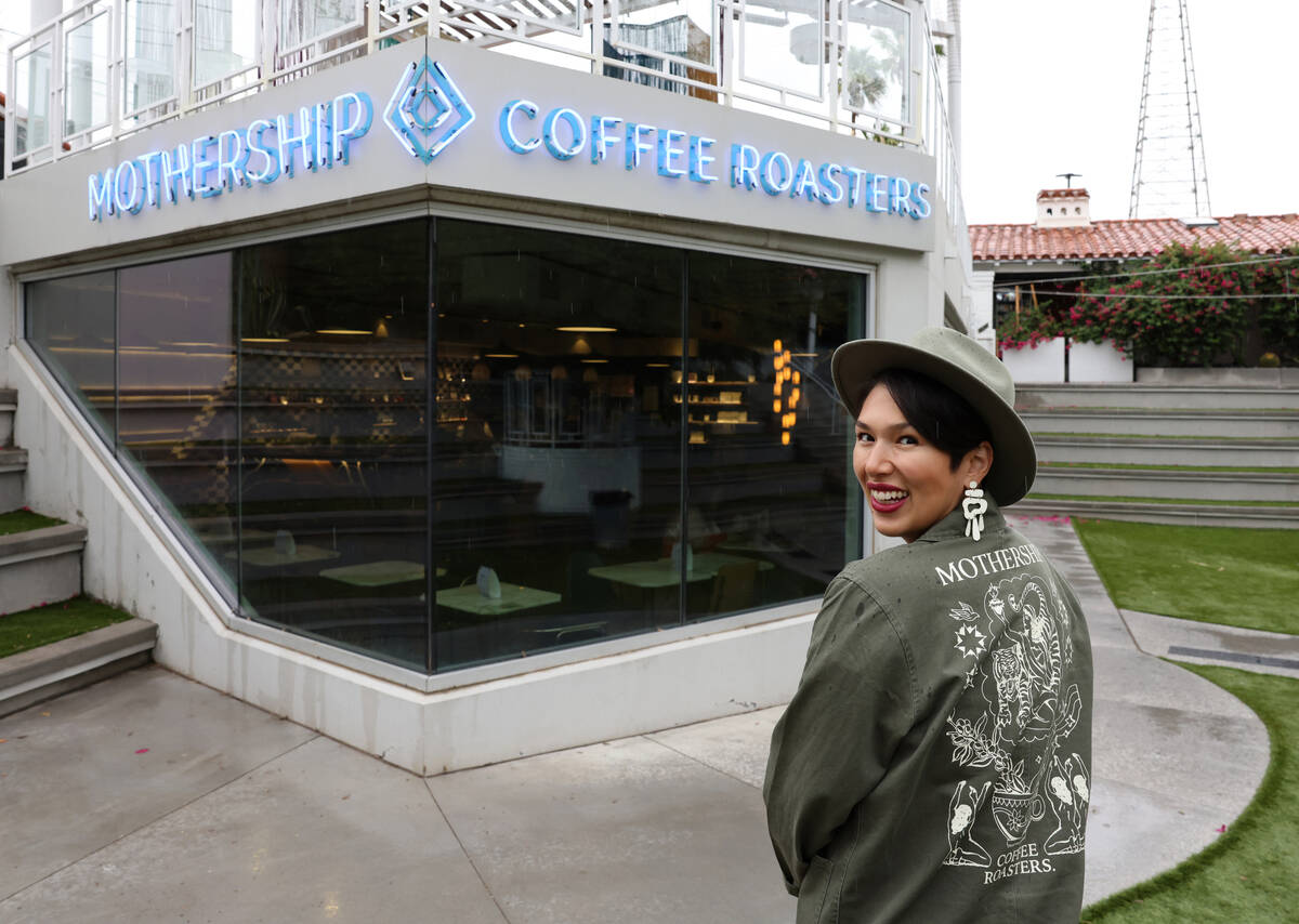 Juanny Romero, CEO of Mothership Coffee Roasters, at her downtown Las Vegas location Friday, Ju ...