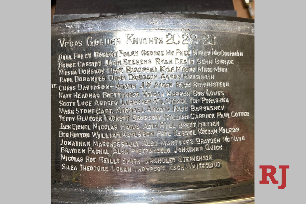 Golden Knights get their names added onto Stanley Cup