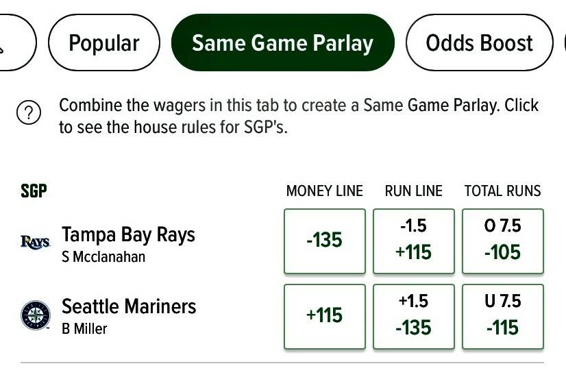 eagles packers same game parlay