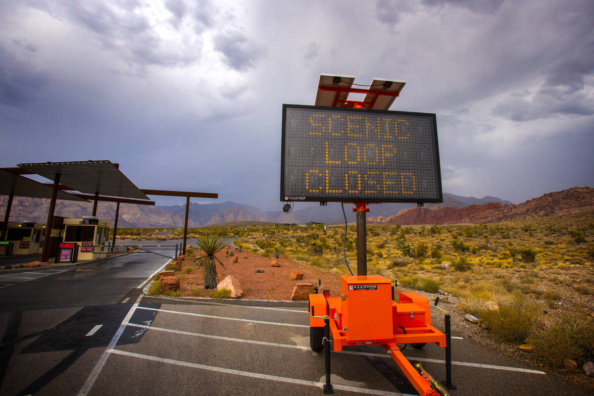 The Scenic Loop at Red Rock Canyon National Conservation Area is closed because of the Carpente ...