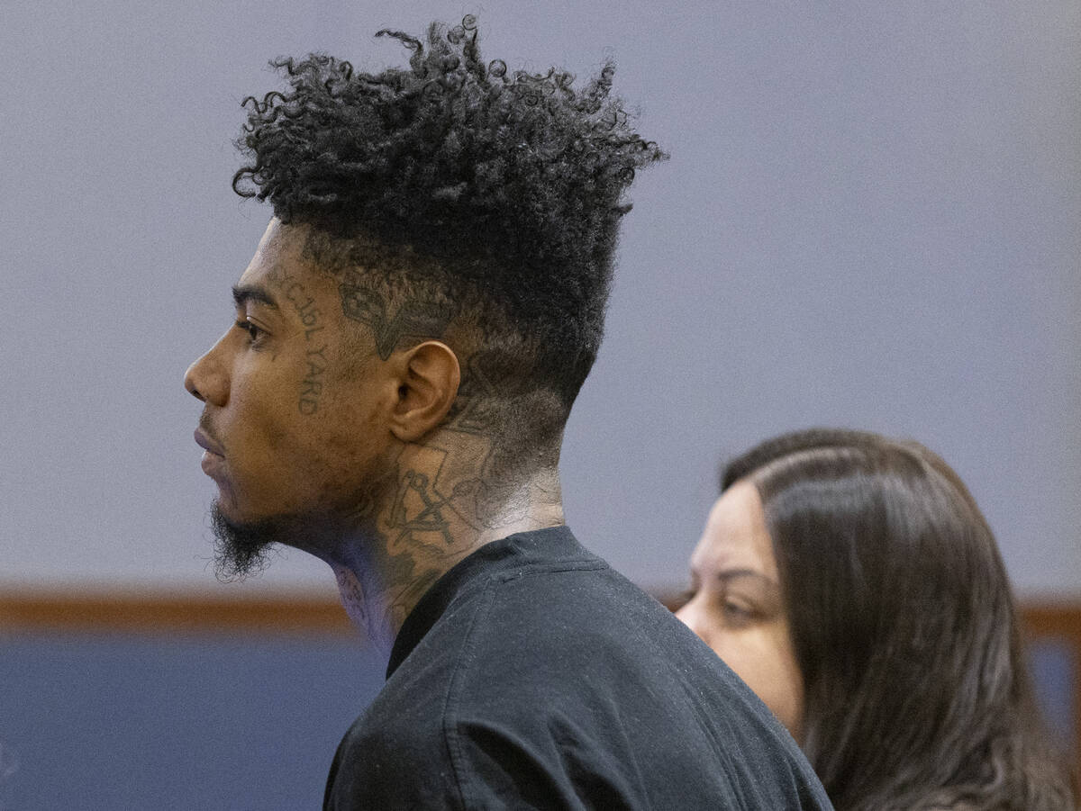 Johnathan Jamall Porter, a rapper known as Blueface, appears in court with his attorney Caitlyn ...