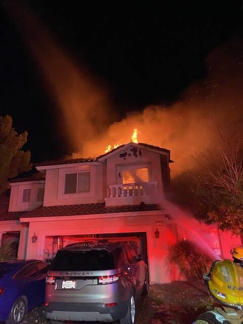 A fire erupted at his home at 11003 Royal Highland Street early Wednesday before the Clark Coun ...