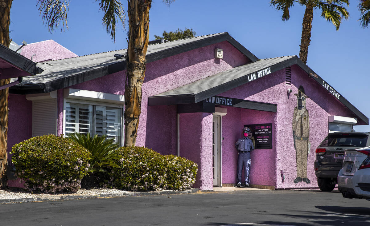 The 702 Traffic offices are an unexpected shade of pink. (L.E. Baskow/Las Vegas Review-Journal)