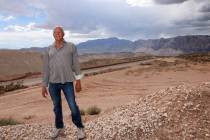 Developer Jim Rhodes stands where he hopes to build 400 single-family homes at his Blue Diamond ...