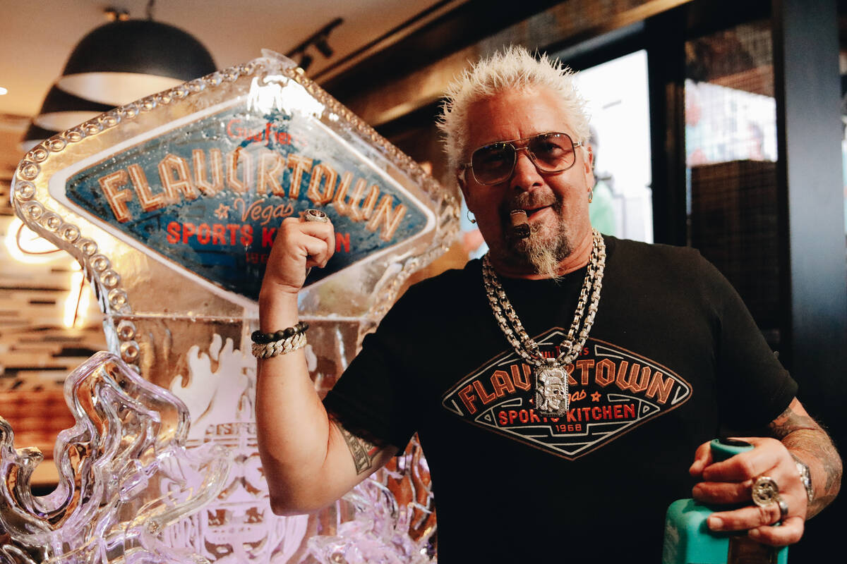 Guy Fieri poses for a portrait on Friday, July 7, 2023, at Guy Fieri’s Flavortown Kitche ...