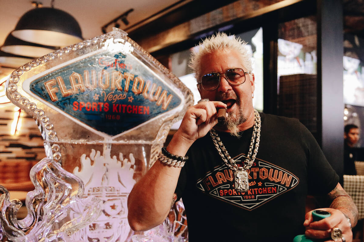 Guy Fieri poses for a portrait on Friday, July 7, 2023, at Guy Fieri’s Flavortown Kitche ...