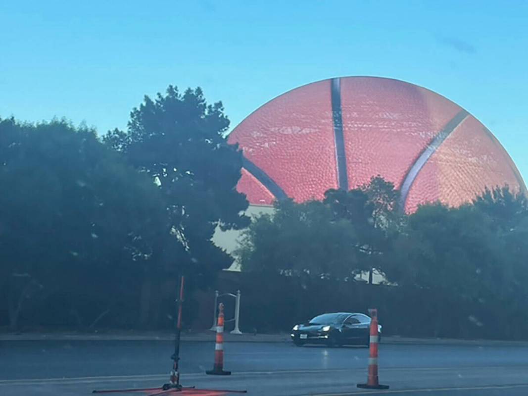 Basketball as the Summer League tips off has been a consistent image on The Sphere. (Mandy Ganz)