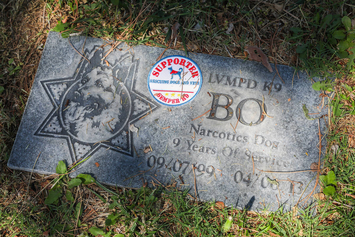 Many police dogs are buried at the Craig Road Pet Cemetery, as seen on Friday, June 30, 2023, i ...